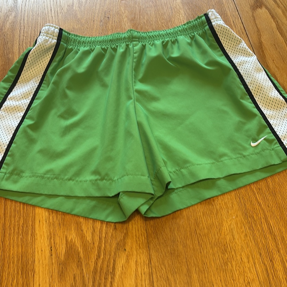 Nike Green and White Mesh Shorts